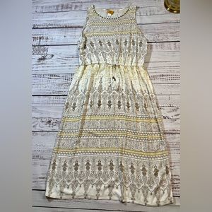 Womens size 18 Ruby Rd sleeveless dress gold yellow brown boho style